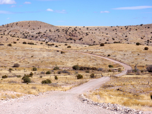 Loose rock, hills, and dry washes.